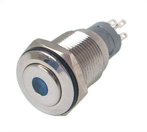ILL. LAT PUSH BUTTON BLUE 16MM DPDT 220V  LAS2-16F-22DL/S / 190142