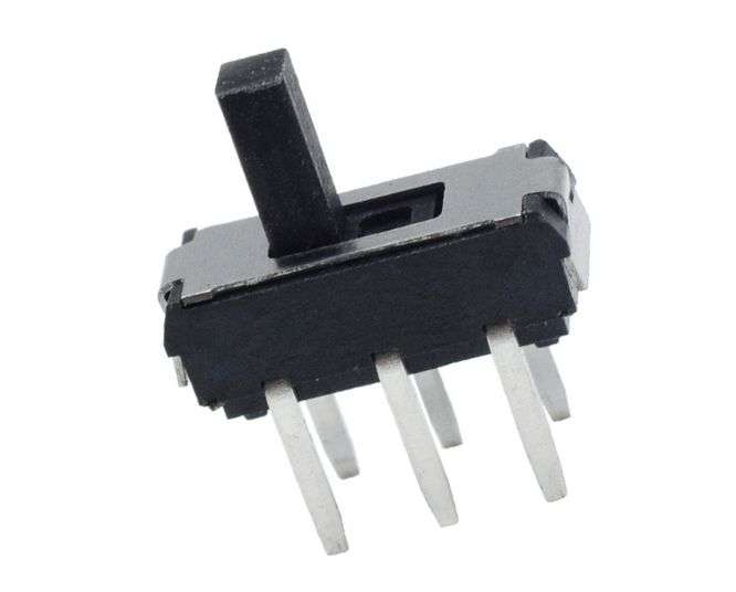 MINI PCB SLIDE SWITCH 6PIN DPDT H=3MM DIP  MSS-22D18 / 190589