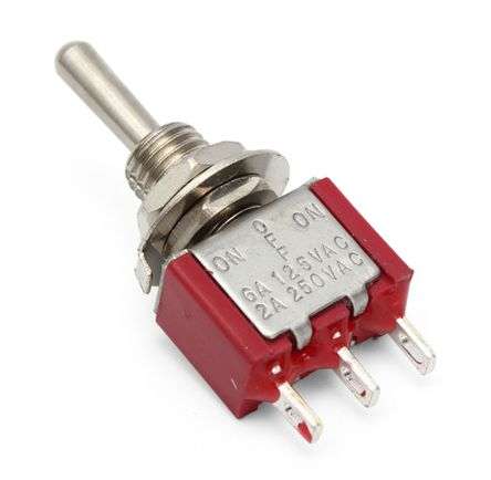 TOGGLE SWITCH MINI SPDT ON-OFF-ON SOL-RED  MTS-103-A1-R  /  181262