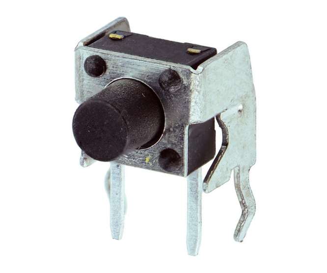 PCB TACTILE SWITCH 6x6mm H=8.35mm R/A BLK MTS-1102VC