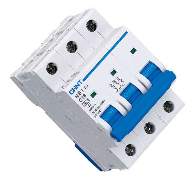 MINI D/R CIRCUIT BREAKER 3P 16A 6KA C-CURVE NB1-63-316