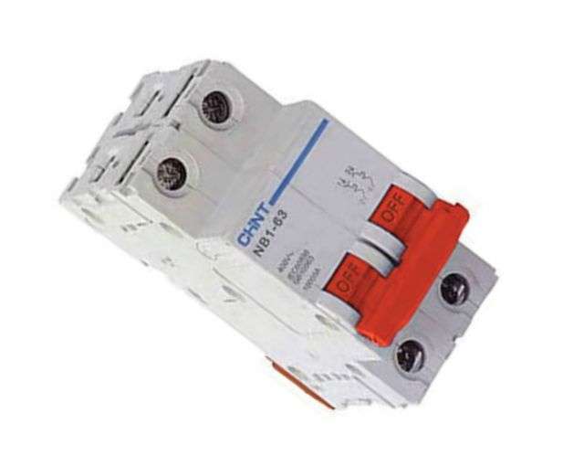 MINI DIN-RAIL MOUNT CIRCUIT BREAKER 63A 2P -6KA D CURVE NB1-63D-263