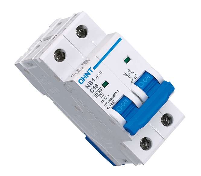 MINI CIRCUIT BREAKER 10A 2P 10KA C CURVE NB1-63H-210