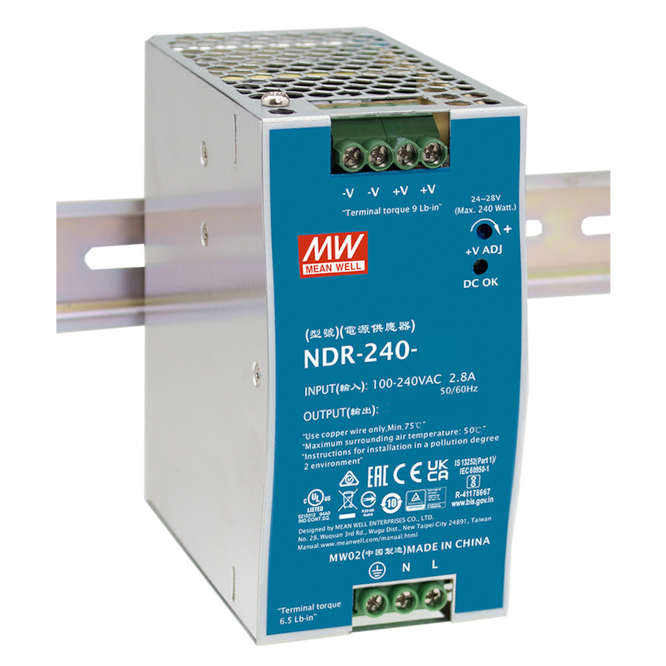 POWER SUPPLY D/R IN=230VAC OUT=48V 5A 240W NDR-240-48
