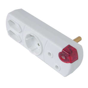 ADAP M/PLUG 1x3P 2x2P 1xSCHUCK P3121 ADAPTOR