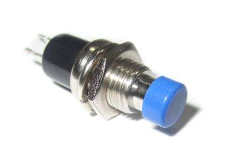PUSH BUTTON SWITCH N.C. SPST 0.5A/250V BLUE SOLDER M7 PBS-105C BLUE