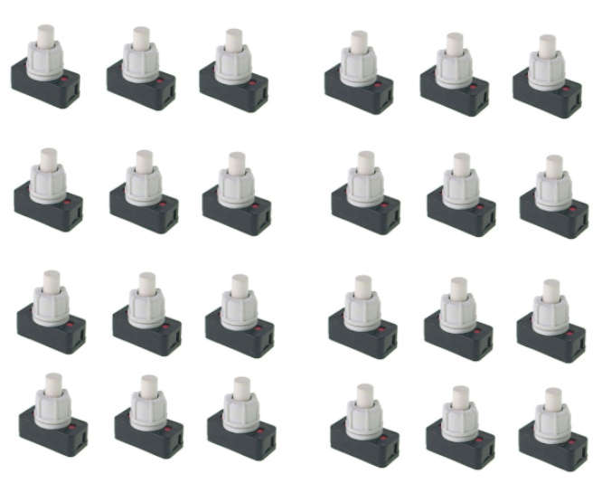 BED SIDE TYPE PUSH SWITCH IN-LINE 1A 100/BAG PBS-17A-2