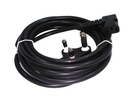 RIGHT ANGLE IEC-10A PLUG TOP 4m BLACK 1mm  PC-MAE6A9RCIC13BK4