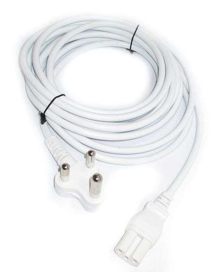 C15 IEC SOCKET- SA PLUGTOP - WHITE 5M LONG AC-MAE6AHIC13WE5