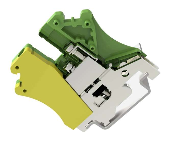 EARTH TERMINAL BLOCK DIN RAIL P=5.2 PC2.5-PE-01P-1Y-00A(H)