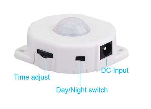 PIR MOTION SENSOR DC5-24V WHT  PIR-SWITCH-WT