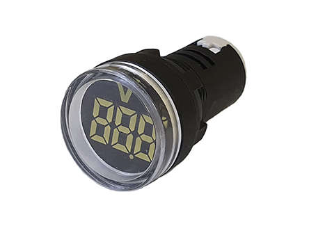 3-DIGIT P/M 22mm VOLTMETER 5-60VDC WHITE PL-DC5-60V-W