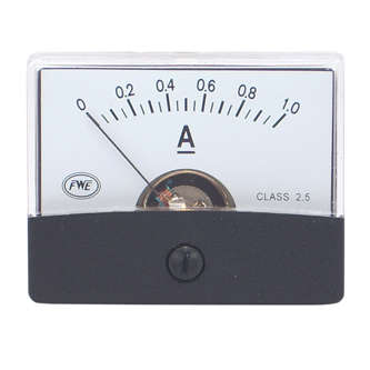 PANEL MOUNT ANALOG AMPMETER DC 1A 60x45mm PM-2-DC1A