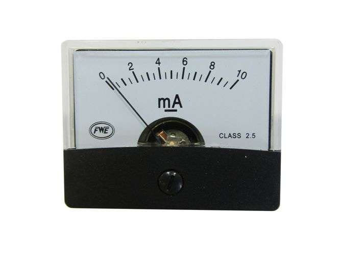 PANEL MOUNT ANALOG AMPMETER DC 10mA 60x45mm PM-2-DC10MA