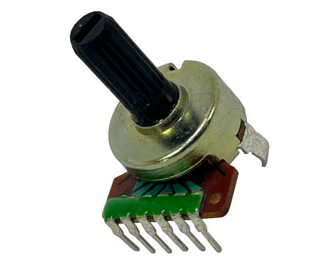 POTENTIOMETER S/T LIN DUAL 16.5mm 200K PCB 16mm PLASTIC SHAFT 6P TBA
