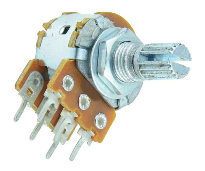 POTENTIOMETER S/T LOG DUAL 17MM 10K PCB F16KG-A10K-L20KQD