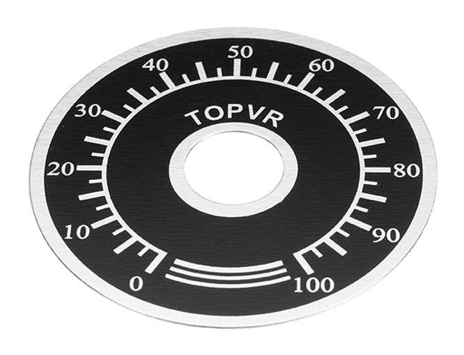 DIAL FOR POT MARKING 0-100 ID=10mm OD=40mm TOPVR0-100