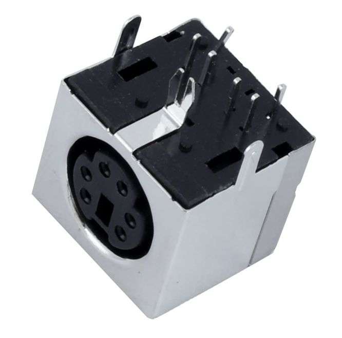 PS2 DIN 6P FEM CONNECTOR SILVER HOUSING BLACK 200982