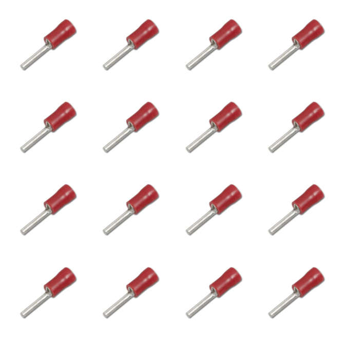 TERMINAL PRE-INSULATED VINYL PIN RED P=2mm PL=10mm 1K/B PTV1.25-10