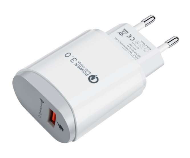 POWER SUPPLY / USB CHARGER Q3 W/M I=220 O=5V @ 3A WC048-EU-WT