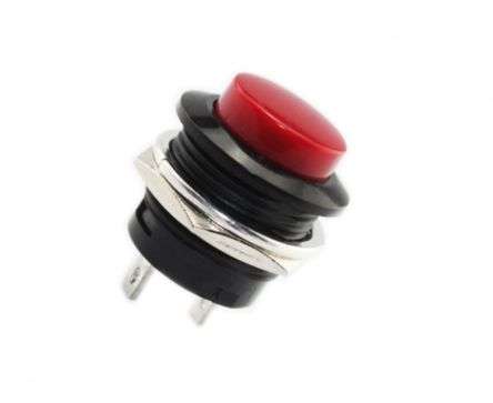 PUSH BUTTON RED N.O. 19mm 3-6A  R13-507-RD / 170738