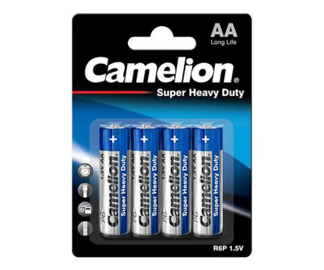 R6/AA BATTERY 1.5V 1.22A/h ZINC CHLORIDE - 4P/PACK R6P-BP4B