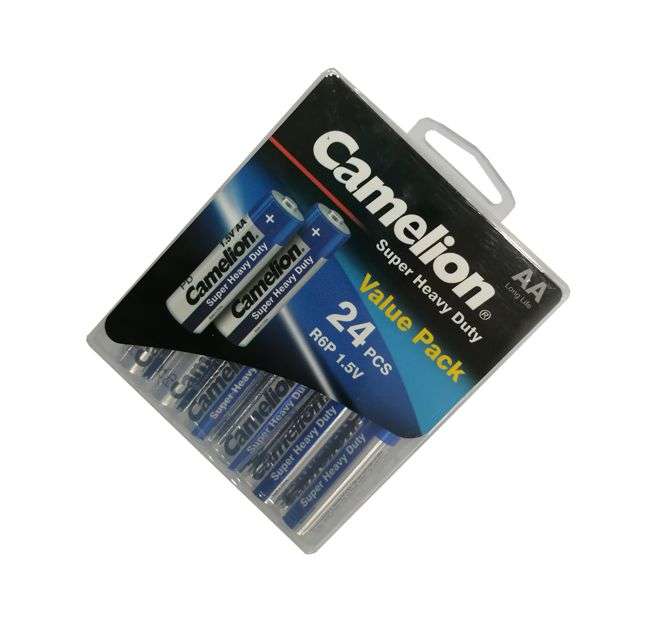R6/AA BATTERY 1.5V 24/PACK, ZINC CARBON EXP:10-2025 R6P-PBH24