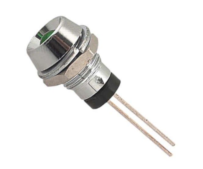 LED HOLDER 5mm CHROME GRN LED R735G