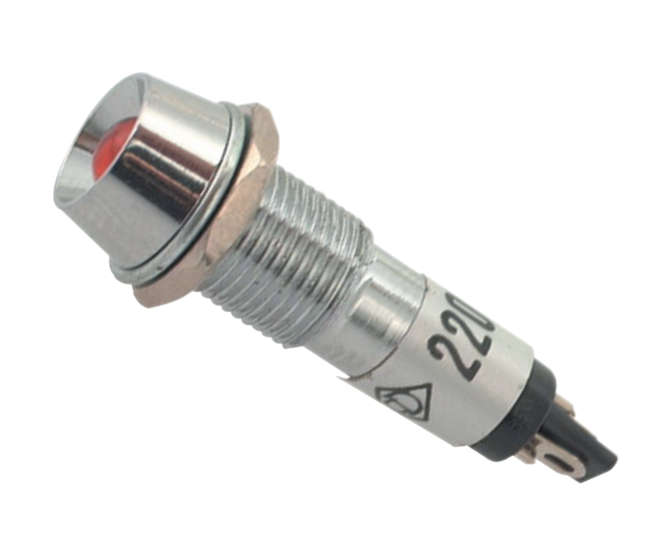 PANEL MOUNT NEON LAMP 220V  D=09  RED  R752-RED