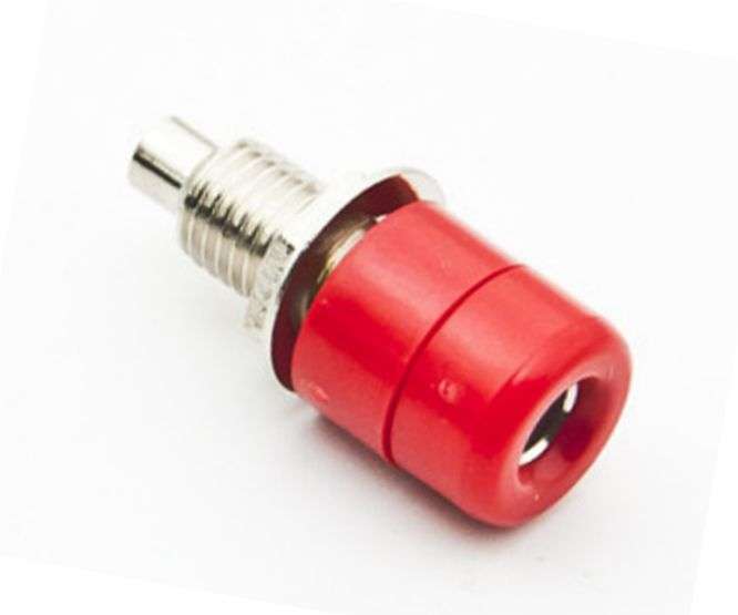 BANANA SOCKET 4mm LIGHT RED SOLDER TL=21mm RC11-RD