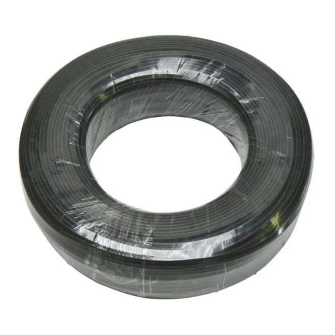 FLAT FLEX TELEPHONE CABLE 4C BLACK 100m/ROLL AWG26-4B-100M