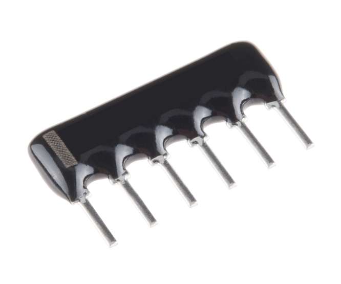 RESISTORS NETWORK SIL 06-PIN 5-RES 1K0 HRA-A06-102-G