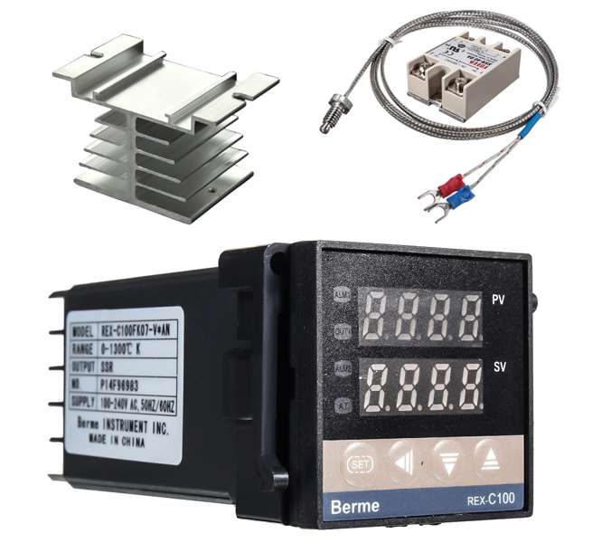 PID TEMPERATURE CONTROLLER KIT 50A 0-1372DEG C   REX-C100FK07-V*AN / 201147