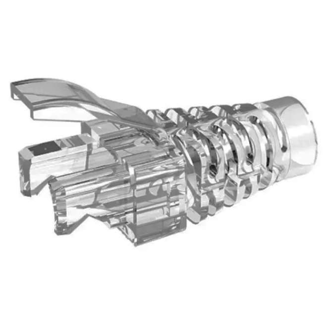 RUBBER BOOT FOR RJ45 ROUND NETWORK CABLE CLEAR OD=6.5mm RJ45BCL65