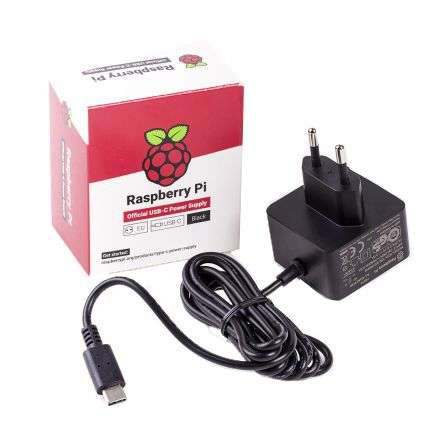 PSU W/M I=220 O=5.1VDC 3A USB-C   RPI4 PSU EU BLACK