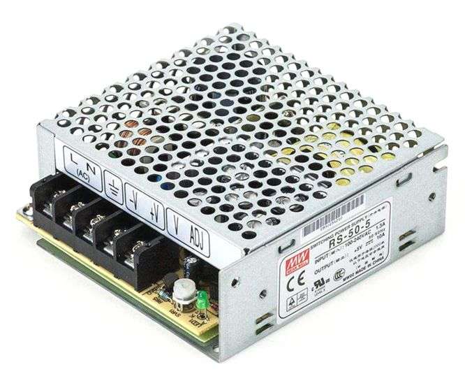 POWER SUPPLY ENCL. I=220 O=5VDC 10A RS-50-5