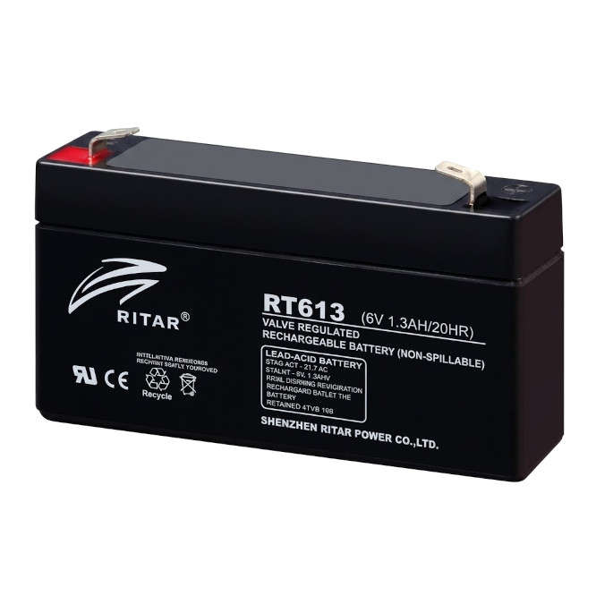 BATTERY SLA 6V 1.3AH 97x24x52mm RT613
