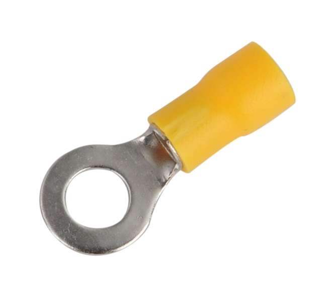 TERMINAL PRE-INSULATED RING LUG YELLOW R=6.4mm RV 5.5-6