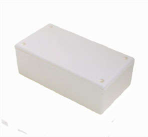 ABS ENCLOSURE WHITE NO-RIB 131x69x44  S20A-WHITE RIBLESS