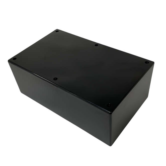 ABS ENCLOSURE BLACK E55B 202x122x77 E55-BLACK