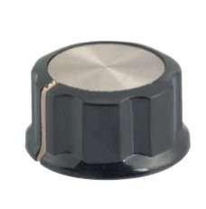 KNOB PLA SIL SCR LIN 33x17x6.4  S8862 (SILVER TOP)