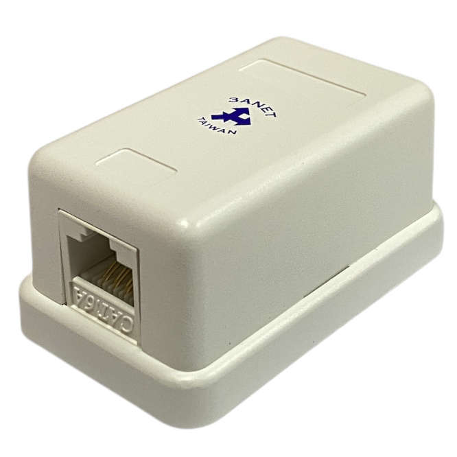Cat6A SURFACE BOX SINGLE PORT WHITE SA8P8C61