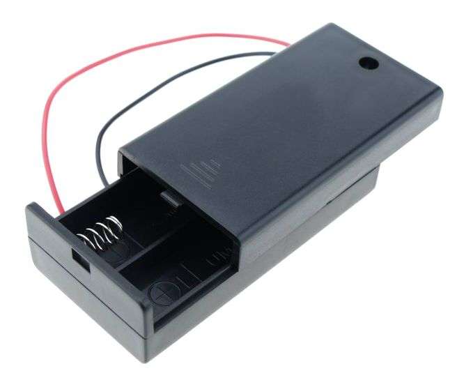 HOLDER FOR 2xAA P/LIGHT BATTERIES WITH COVER SBH-321A-2A