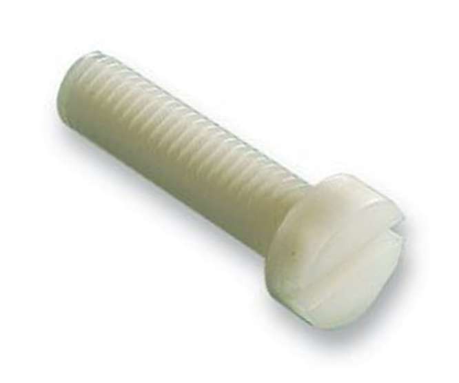 NYLON SCREW NATURAL SLOTTED HEAD M3x10mm 210204