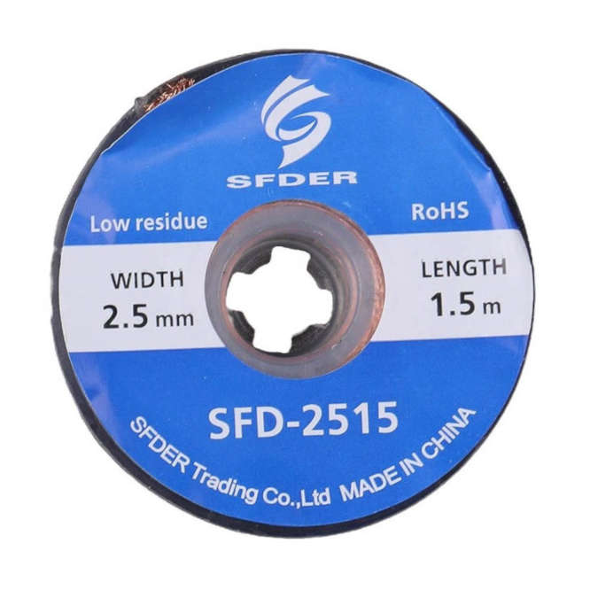 DESOLDERING WICK / CLEANING TAPE 2.5mm SFD-2515-BLU