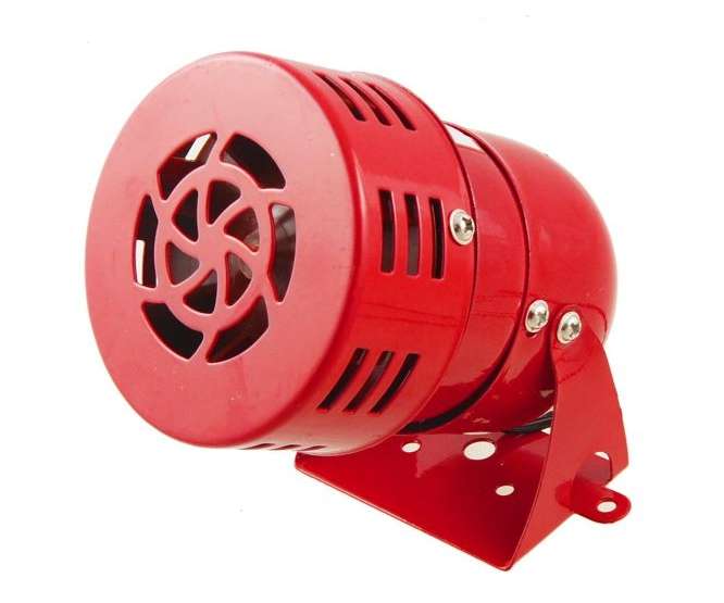 MINI MOTORIZED SIREN 230VAC 75x114x83mm RED  SR-MS-190-M