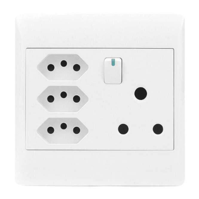 WALL SOCKET 1L+3 EURO+16A 4x4 FLUSH MOUNT STI-1086