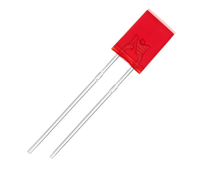 LED 5x5x10mm DI-RD SQR 5mcd 27mm SUR10D
