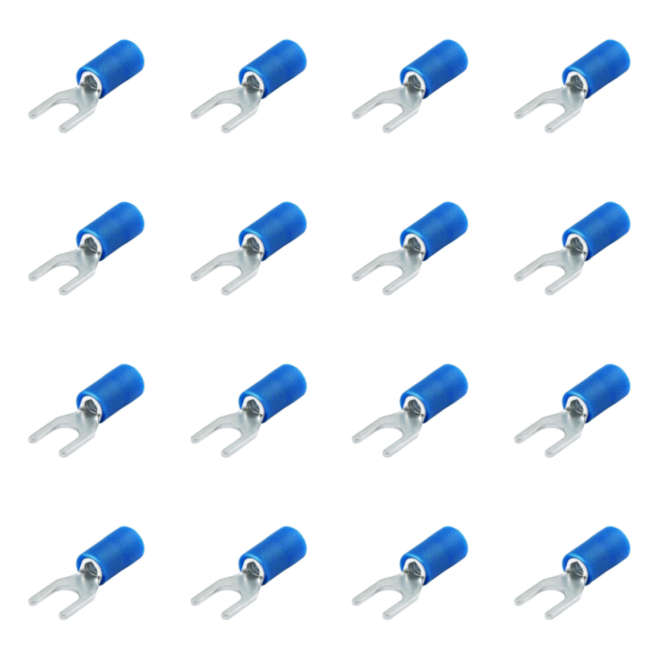 TERMINAL PRE-INS FORK BLUE 3.2mm 1K/BAG SV 2-3