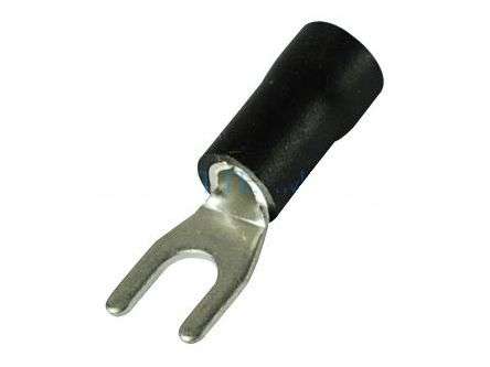 TERMINAL PRE-INS FORK BLACK 4.3mm SV 3.5-4